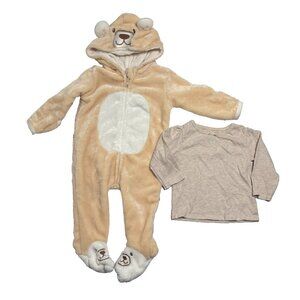Mick Mack Bear One Piece & Garanimals Long Sleeve Shirt Baby 3-6 Months Outfit
